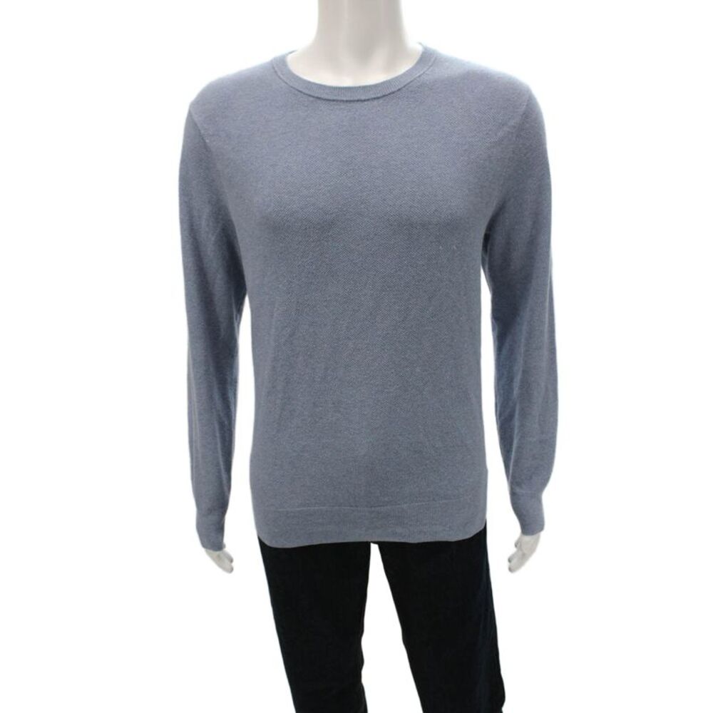 J Crew Mens Blue Cotton Crew Neck Geometric Pullover Long Sleeve Size L